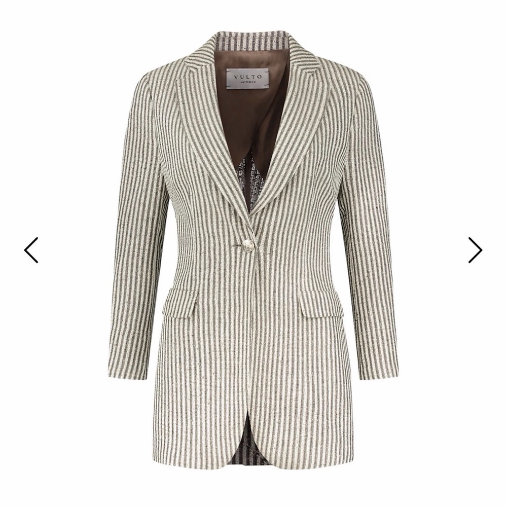 Wolf & Badger Silk Linen Blazer Vulto Amsterdam Size 34R Extra Small XS